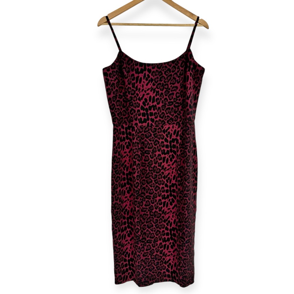 DRESS THE POPULATION NWT Shaireen Leopard Bodycon Dress SIZE XL Cherry Cola - Picture 2 of 11